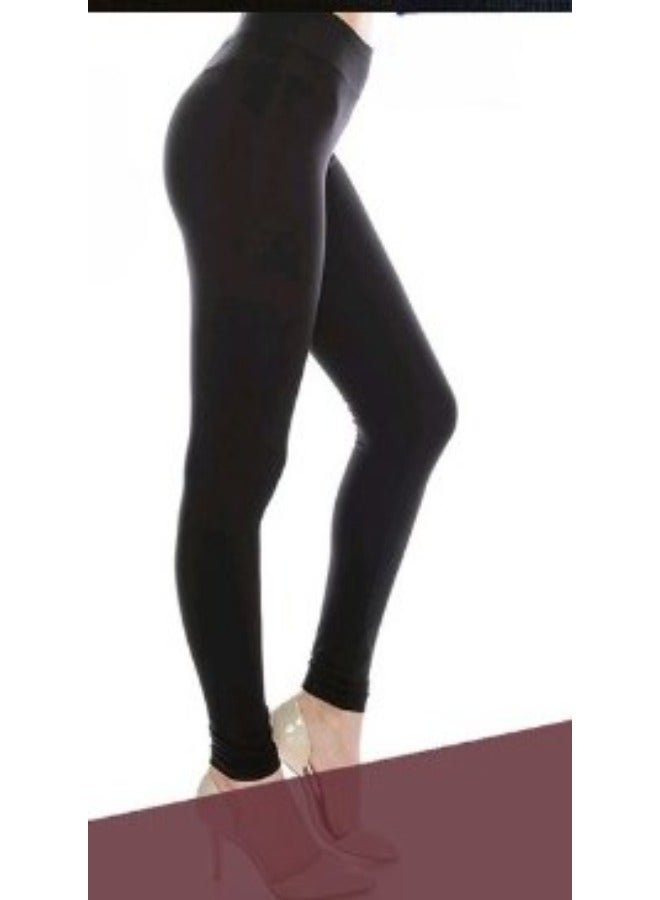 Selina Wear Women's Wide Waistband Blackout Cotton Capri Leggings 