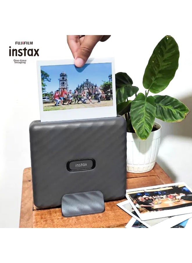 Instax Fuji Instax Link Wide Instant Camera, Smartphone Photo Printer, Mocha Gray, Wide-format Double Pack Photo Paper Set - Image 1