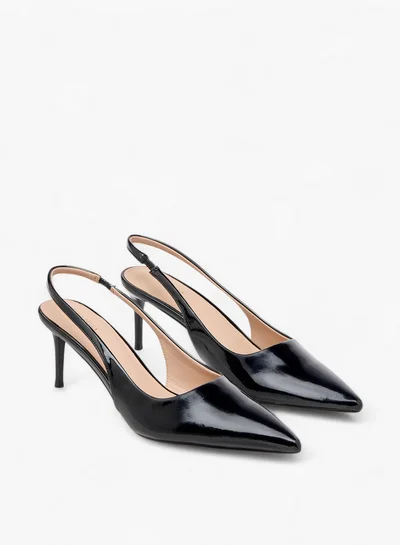 Flora Bella By Shoexpress Women Textured Slingback Shoes with Stiletto Heels