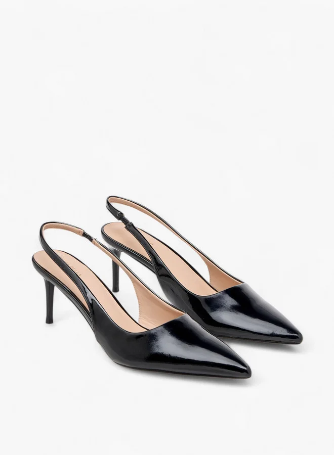 Flora Bella By Shoexpress Women Textured Slingback Shoes with Stiletto Heels