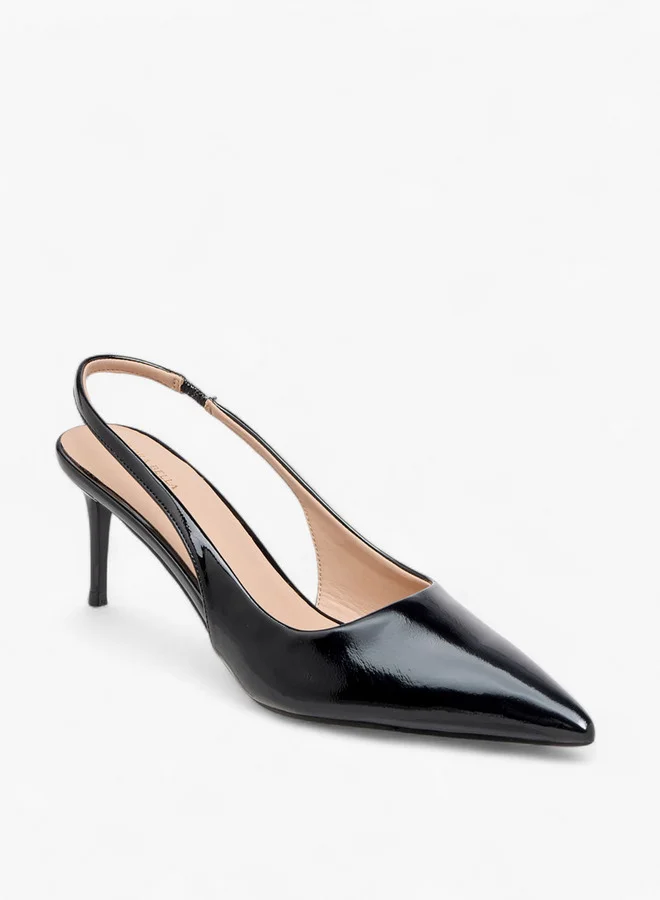 Flora Bella By Shoexpress Women Textured Slingback Shoes with Stiletto Heels