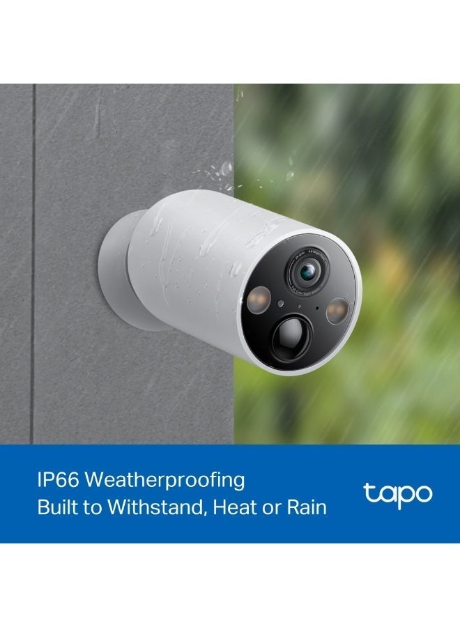 تابو كاميرا المراقبة Tapo C425 (دقة 2K 4MP QHD) لاسلكية خارجية تعمل بالبطارية، عمر بطارية يصل إلى 300 يوم، زاوية رؤية واسعة للغاية (150 درجة)، رؤية ليلية ملونة. - Image 3