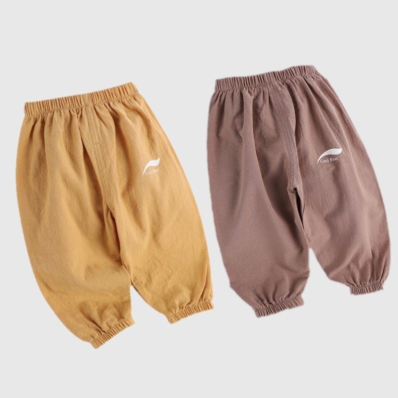 Baby'S Anti-Mosquito Pants Cotton And Linen Summer Thin Class A Quality Crotch Opening Ankle-Length Pants For Boys And Girls - Image 2