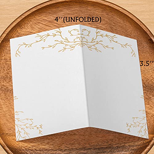 Tesedupoole Golden Leaf Food Tent Labels - 25 Pack Wedding & Banquet Table Cards - Perfect for Place Cards, Buffet Food Labels (FZ-a07) - Image 2