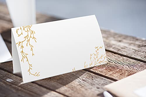 Tesedupoole Golden Leaf Food Tent Labels - 25 Pack Wedding & Banquet Table Cards - Perfect for Place Cards, Buffet Food Labels (FZ-a07) - Image 4