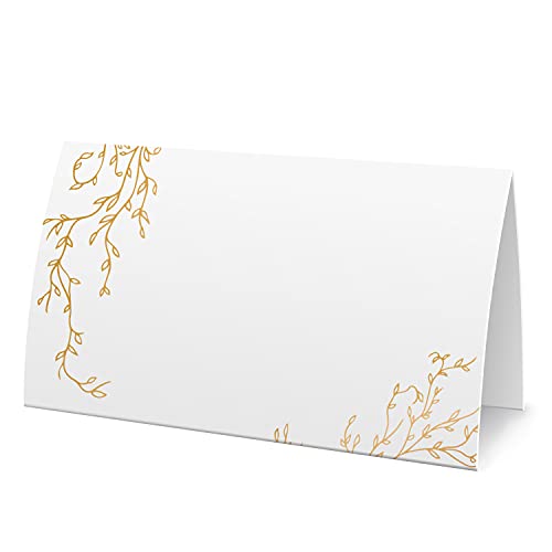 Tesedupoole Golden Leaf Food Tent Labels - 25 Pack Wedding & Banquet Table Cards - Perfect for Place Cards, Buffet Food Labels (FZ-a07) - Image 5