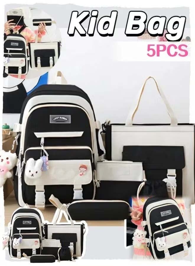 5 Piece School Bag Fashion Women's New Oxford Cloth School Bag Student School Bag  - Image 1