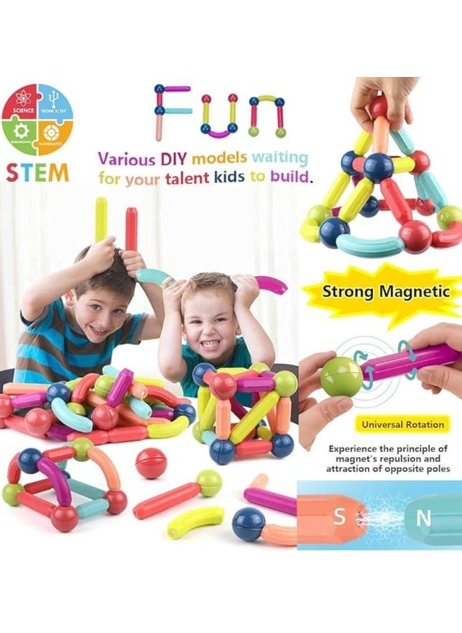 42 PCS Magnetic Building Toys for Kids, Magnet Blocks Sticks  Ball Creativity Game, Development Kit for Preschool Girls, Boys Ideal Gift Set, Including Storage Box  - Image 3