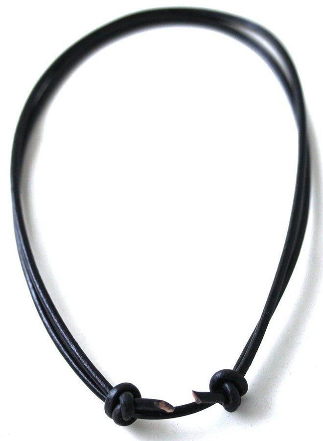 LynnAround Sturdy Beach Choker Surf Necklace Adjustable Genuine 2mm, 3mm Round Brown/Black Leather Cord (Black3mm(14"-28")) - Image 1