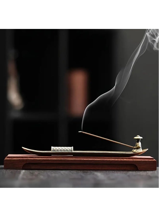 GORVIQUE Brass Incense Holder – Traditional Incense Stick Holder for Meditation, Yoga, Home & Office Counters | Decorative Aromatherapy Accessory, Vintage look, Metal - Image 2