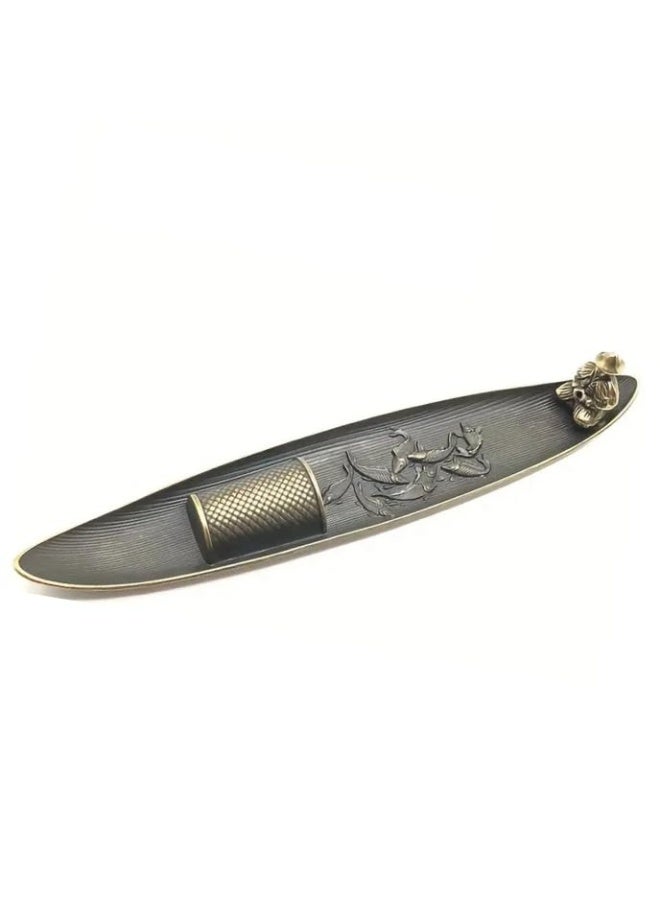 GORVIQUE Brass Incense Holder – Traditional Incense Stick Holder for Meditation, Yoga, Home & Office Counters | Decorative Aromatherapy Accessory, Vintage look, Metal - Image 1
