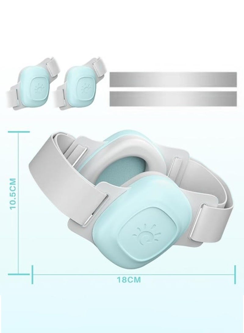 Soft Touch Baby Ear Muffs, Baby Headset, Baby Plane Ear Muffs Noise Protection for Infant and Babies 0- 48 Months, Baby Earplug, 24dB Sound Reduction, Adjustable Ear Muffs for Ear Protection, Hearing Damage & Improves Sleep,Travel (Blue) - Image 2