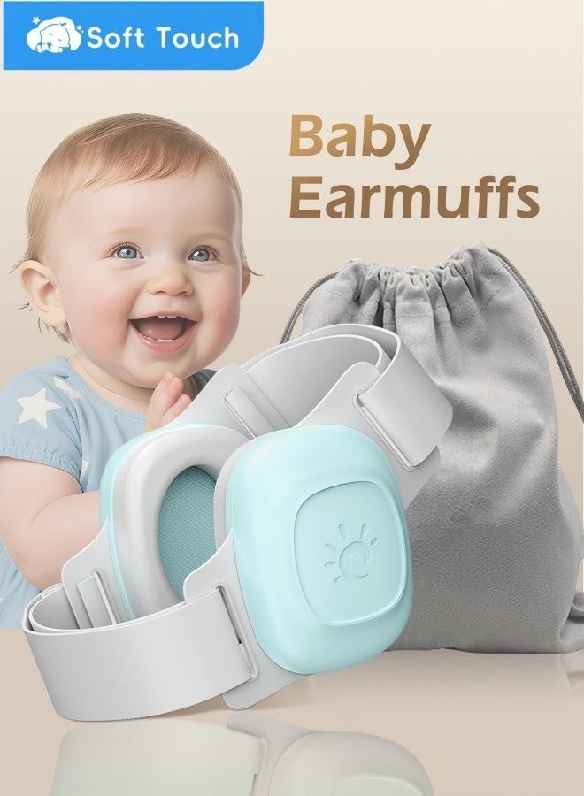 Soft Touch Baby Ear Muffs, Baby Headset, Baby Plane Ear Muffs Noise Protection for Infant and Babies 0- 48 Months, Baby Earplug, 24dB Sound Reduction, Adjustable Ear Muffs for Ear Protection, Hearing Damage & Improves Sleep,Travel (Blue) - Image 1