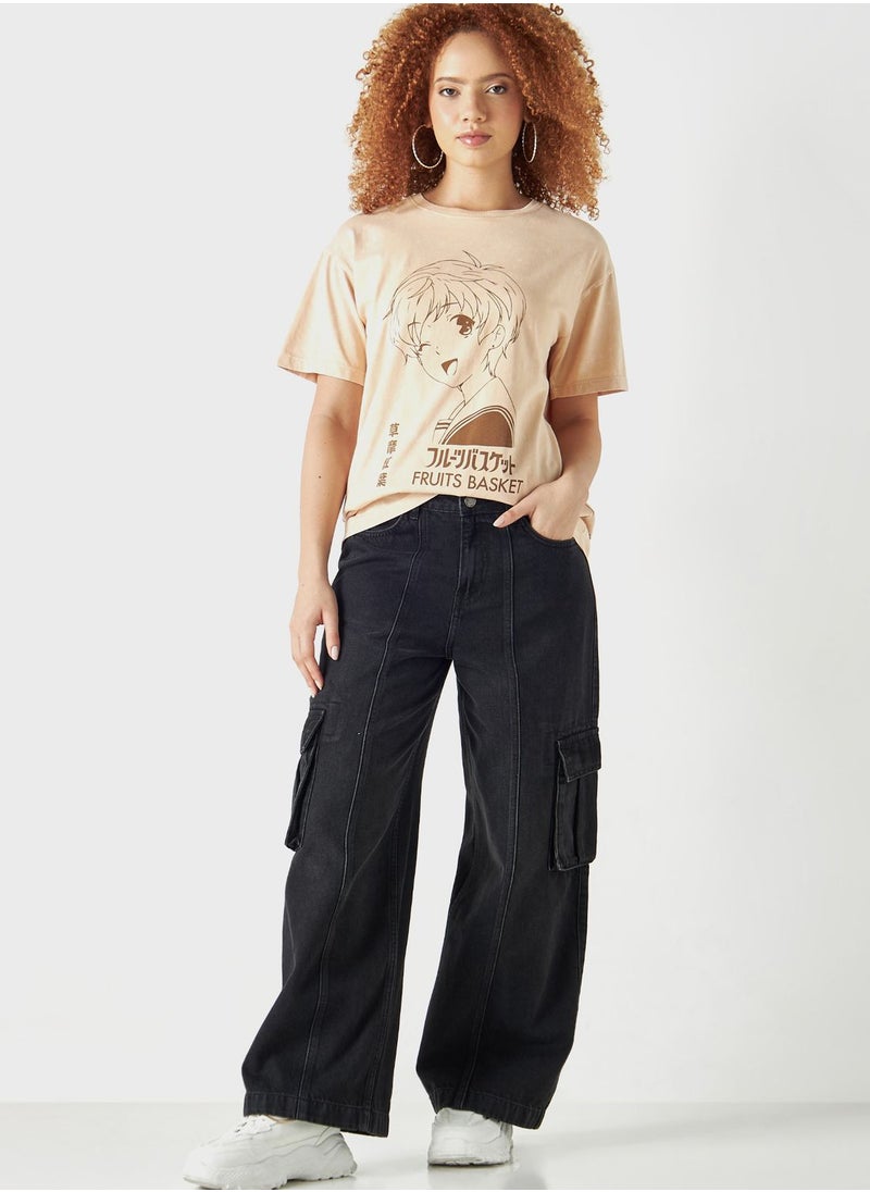 SP Characters - Fruit Basket Print T-Shirt - Image 1