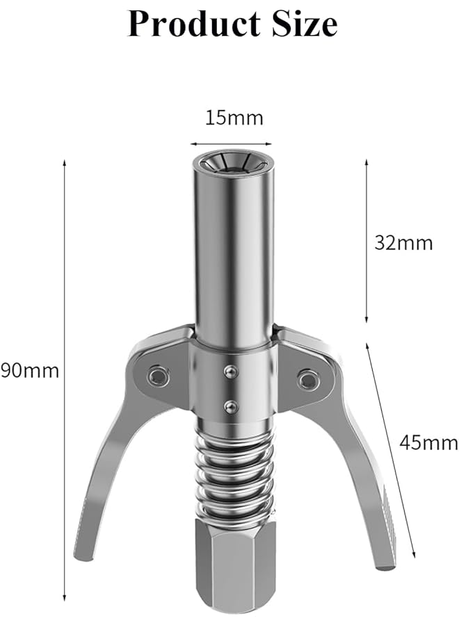 Generic Grease Gun Coupler Double Handle Grease Gun Tips Leak Proof Grease Coupler For Automobiles  - Image 5