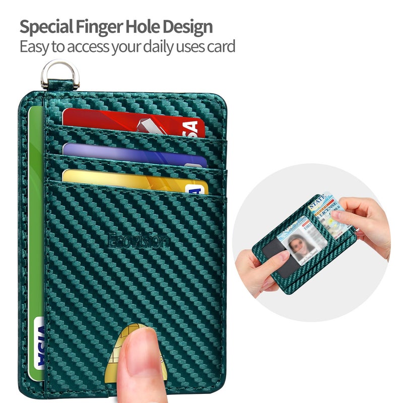 EcoVision Slim Minimalist Front Pocket Wallet, RFID Blocking Credit Card Holder Wallet with Detachable D-Shackle for Men Women - Image 3