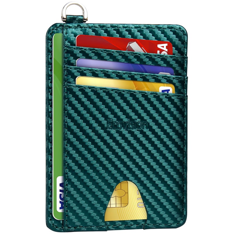 EcoVision Slim Minimalist Front Pocket Wallet, RFID Blocking Credit Card Holder Wallet with Detachable D-Shackle for Men Women - Image 1
