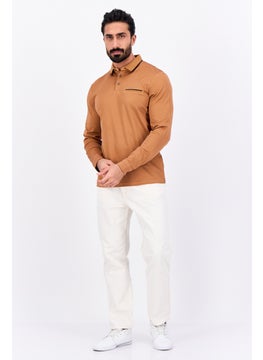 Men Regular Fit Solid Full Sleeves Polo Shirt, Brown - pzsku/Z13874C910D31E1FE143FZ/45/_/1738678444/8a1c3dd1-3585-4f38-9385-711c229fb055