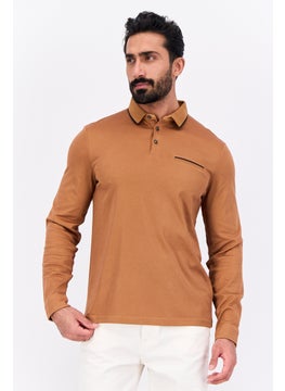 Men Regular Fit Solid Full Sleeves Polo Shirt, Brown - pzsku/Z13874C910D31E1FE143FZ/45/_/1738678453/610984e6-db6c-4c69-ba99-c7a035e2319b