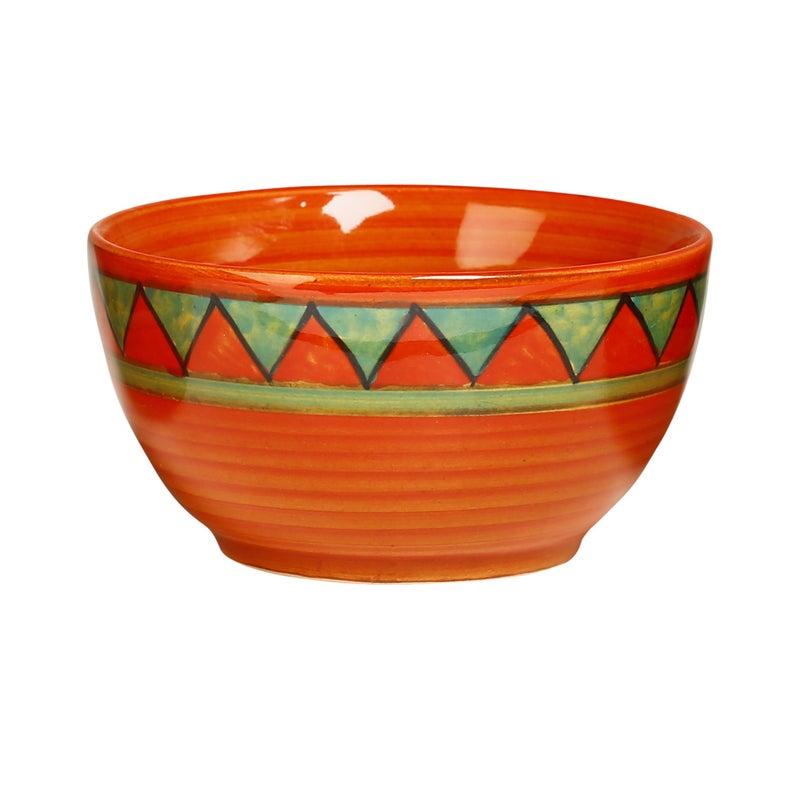 Caffeine Stoneware Handmade Orange Triangle Katori Bowl, 4 In, Orange, 8 Piece - Image 3