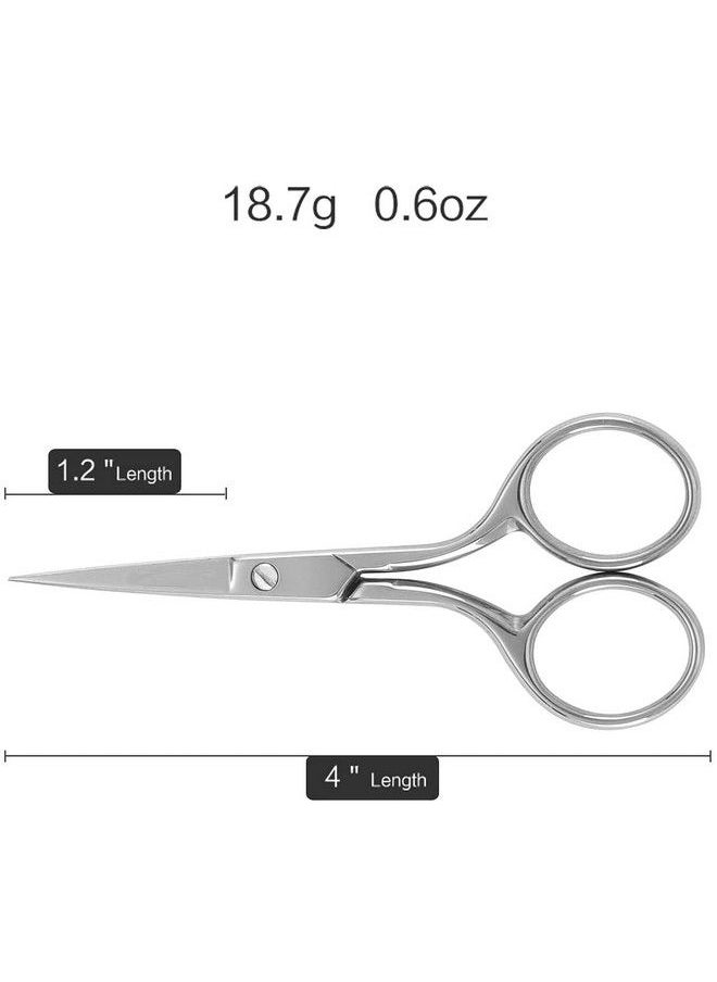 Foreign Holics - Facial Hair Small Grooming Scissors For Men Women Eyebrow Nose Hair Mustache Beard Eyelashes Ear Trimming For Hair Cutting Stainless Steel - Image 1