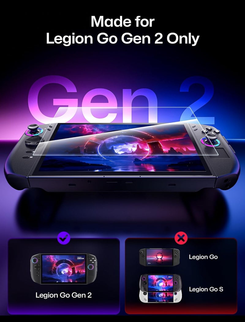 JSAUX 2 Pack Screen Protector for Legion Go Gen 2 Handheld 2025 (8.8 inch), Easy to Install with Guidance Frame, 9" Full Coverage, Anti-Scratch Ultra HD Tempered Glass Cover Accessories - Image 3