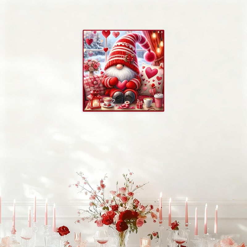 TaeYsck Valentine's Day Diamond Painting Kits for Adults Beginners,Gnome 5D DIY Diamond Art Kit Full Round Drill Diamond Dot Gem Art for Adults,Paint with Diamonds Pictures Adult Crafts Diamond Kit - Image 5
