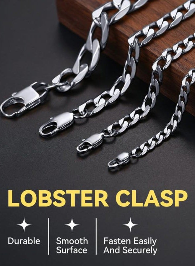 ChainsHouse Stainless Steel Curb Cuban Chain 6mm 20inch Mens Necklace Silver Color - Image 4