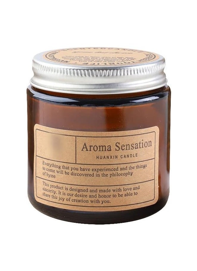 Generic Scented Amber Jar Candles Country Home Decor Scented Candles Natural Soy Candles For Home Scented Ideal Gift for Mom (Sandalwood)  - Image 1