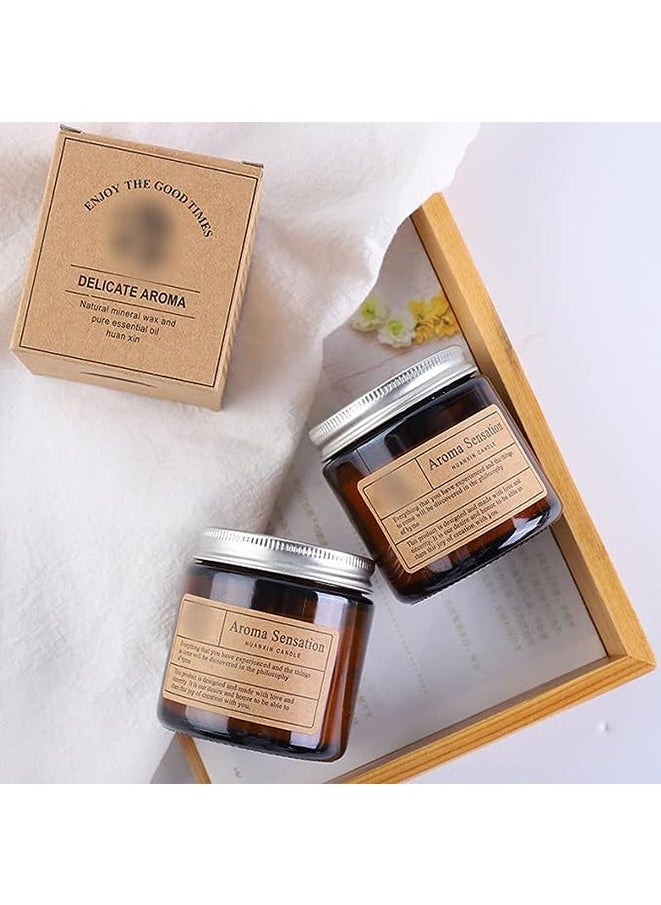 Generic Scented Amber Jar Candles Country Home Decor Scented Candles Natural Soy Candles For Home Scented Ideal Gift for Mom (Sandalwood)  - Image 4