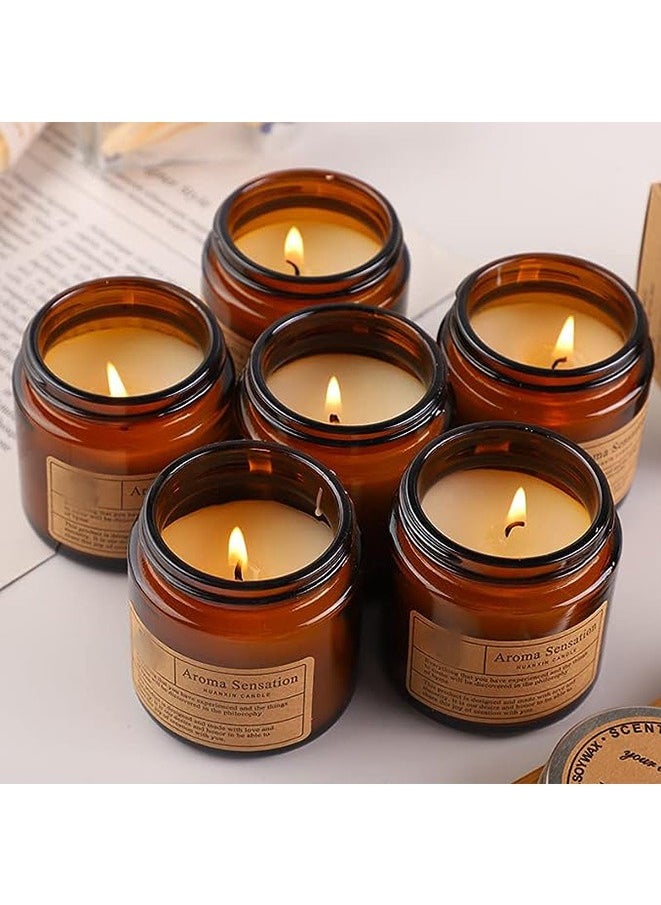 Generic Scented Amber Jar Candles Country Home Decor Scented Candles Natural Soy Candles For Home Scented Ideal Gift for Mom (Sandalwood)  - Image 5
