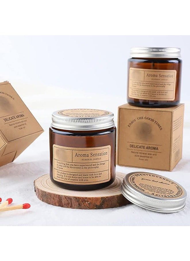 Generic Scented Amber Jar Candles Country Home Decor Scented Candles Natural Soy Candles For Home Scented Ideal Gift for Mom (Sandalwood)  - Image 3