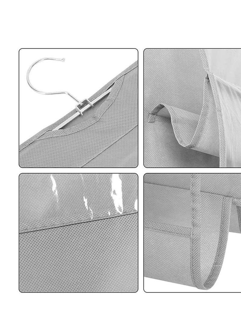 6-Grids Detachable Hanging Handbag Wallet Storage Rack with Non-woven Space Organizer Bag (grey)  - Image 4