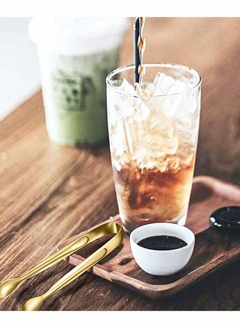 KASTWAVE ملقط طعام من الفولاذ المقاوم للصدأ مكون من 10 قطع، ملاقط سكر صخري صغيرة، ملاقط حفلة شاي، ملاقط بار قهوة، ملاقط مطبخ - Image 3