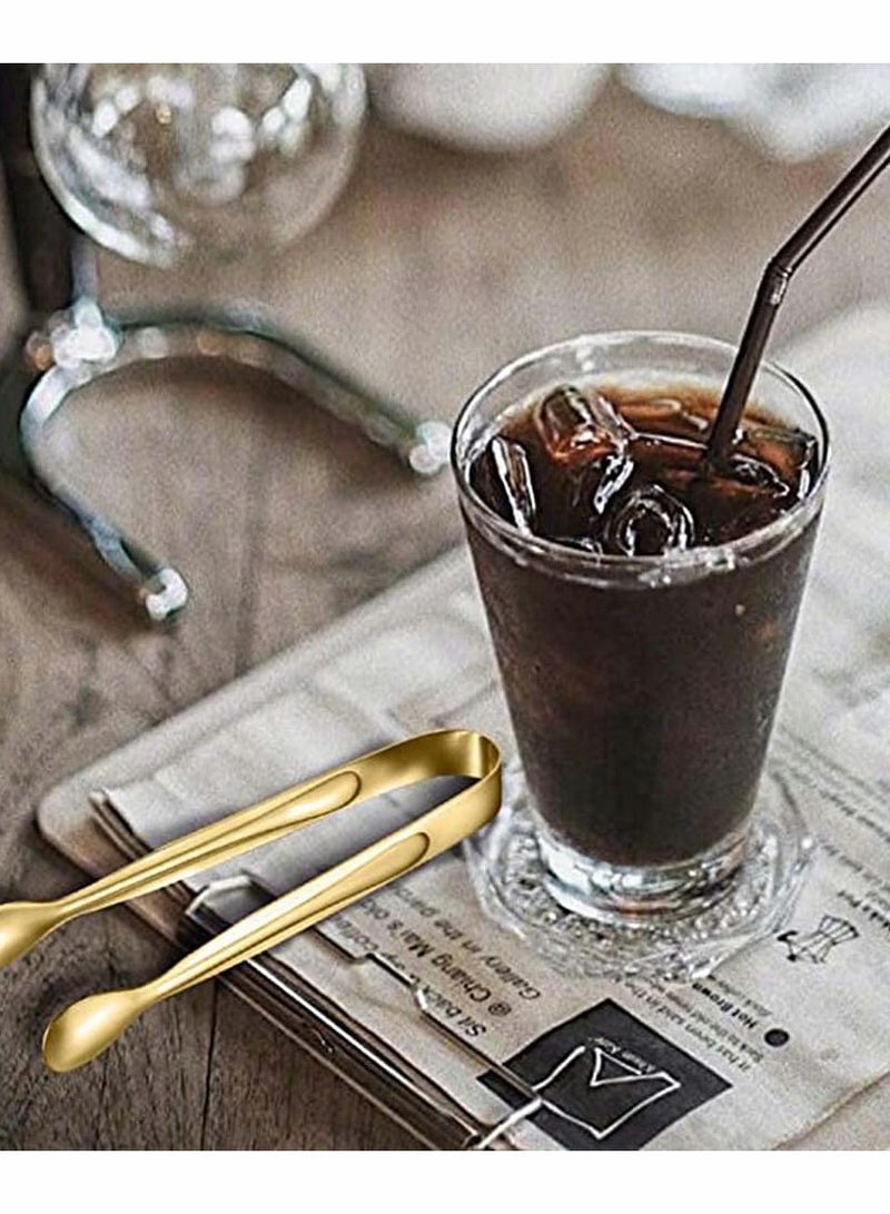 KASTWAVE ملقط طعام من الفولاذ المقاوم للصدأ مكون من 10 قطع، ملاقط سكر صخري صغيرة، ملاقط حفلة شاي، ملاقط بار قهوة، ملاقط مطبخ - Image 4