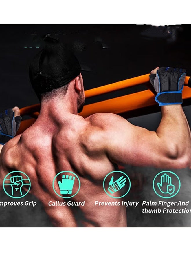 Happy D Weight Lifting Gloves, Workout Gloves for men and Women, Cycling Gloves with non-slip Silicone & Wrist Support Adjustable Velcro Strap, Suitable for Fitness Training Weightlifting - Image 5