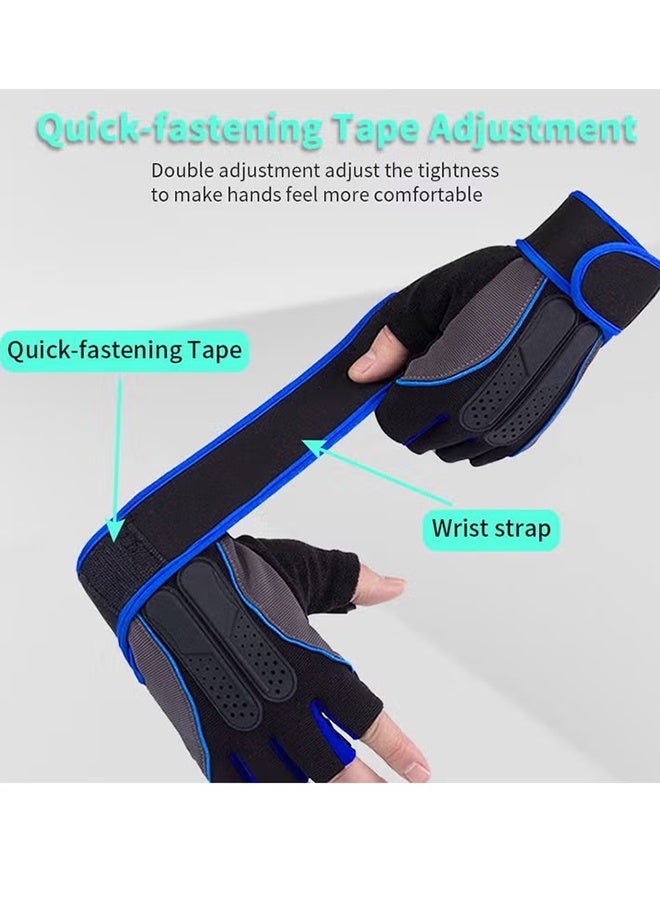 Happy D Weight Lifting Gloves, Workout Gloves for men and Women, Cycling Gloves with non-slip Silicone & Wrist Support Adjustable Velcro Strap, Suitable for Fitness Training Weightlifting - Image 4