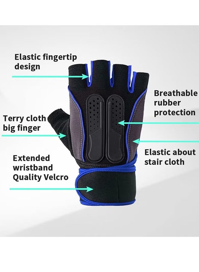 Happy D Weight Lifting Gloves, Workout Gloves for men and Women, Cycling Gloves with non-slip Silicone & Wrist Support Adjustable Velcro Strap, Suitable for Fitness Training Weightlifting - Image 2