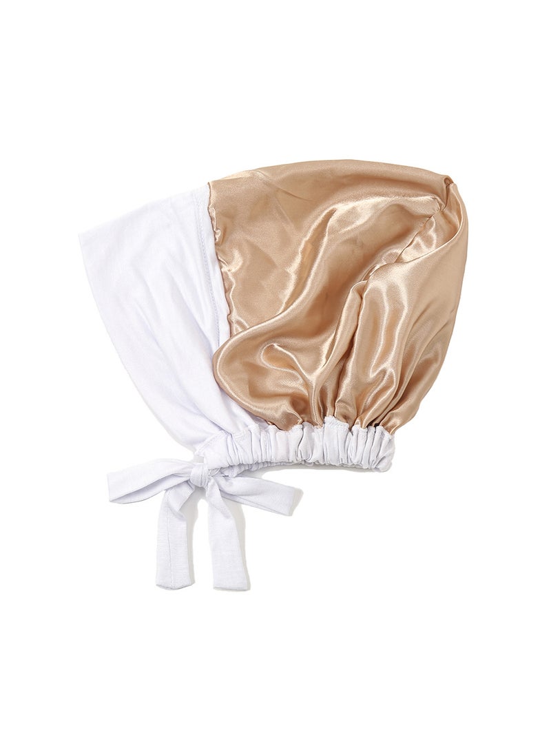 Generic - New Modal Satin Lined Elastic Beanie 9# Khaki - Image 1