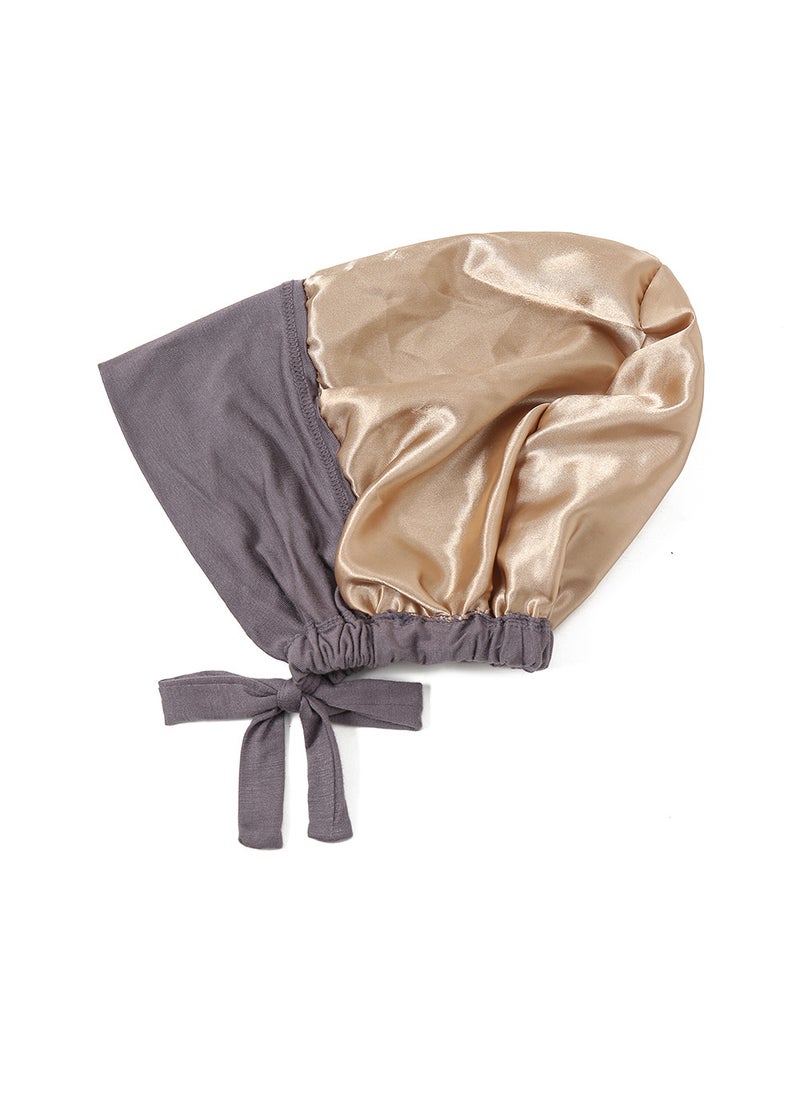 Generic - New Modal Satin Lined Elastic Beanie 9# Khaki - Image 1