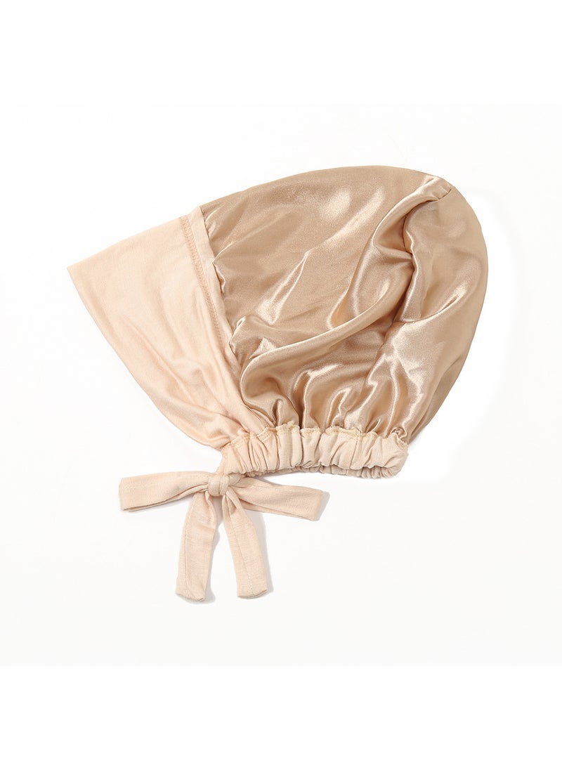 Generic - New Modal Satin Lined Elastic Beanie 9# Khaki - Image 1