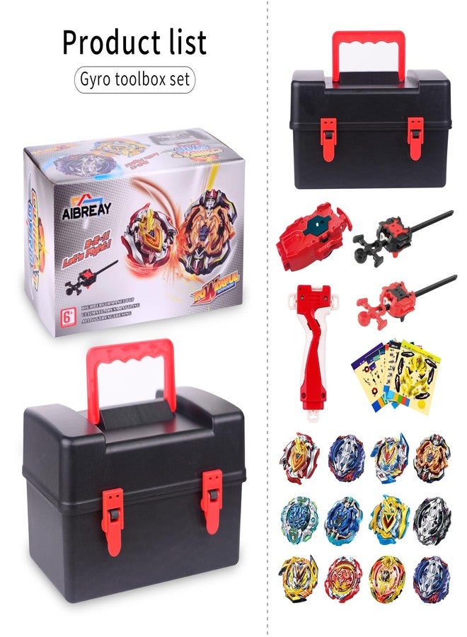 AIBREAY Battling Top Burst Gyro Toy Set 12 Spinning Tops 3 Launchers 1 Grip Toy Combat Battling Game with Portable Storage Box Gift for Kids Children Boy and Girl Ages 6+… - Image 5