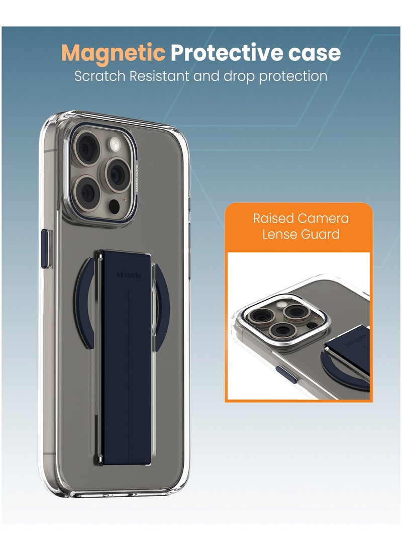 Moxedo Moxedo Magnetic Protective Case Scratch Resistant Drop Protection Magsafe Technology Compatible for iPhone 15 Pro Max 6.7 inch - Blue  - Image 2