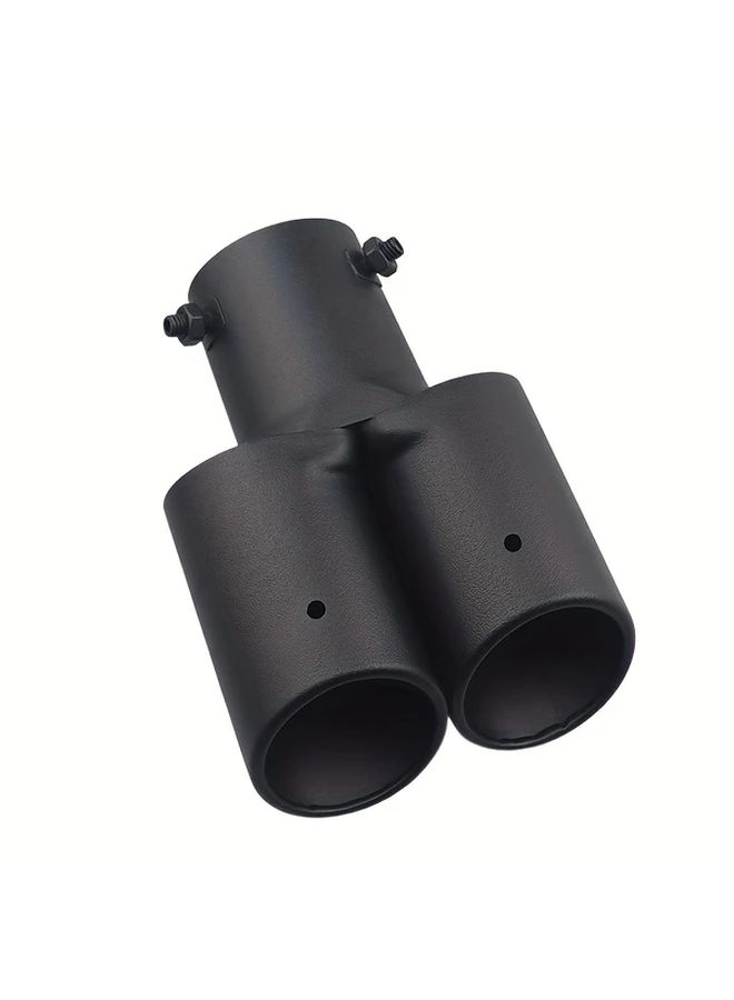 Silvery Straight 2.5 Inch Car Exhaust Tail Pipe Dual Outlet Stainless Steel Tip Practical Auto Modification - Image 4
