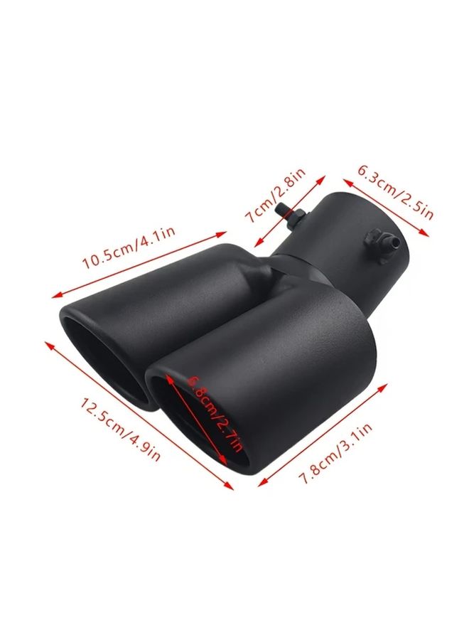 Silvery Straight 2.5 Inch Car Exhaust Tail Pipe Dual Outlet Stainless Steel Tip Practical Auto Modification - Image 2