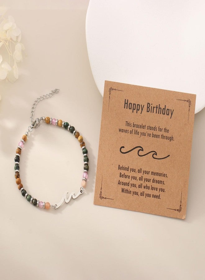AULSIEY Birthday Gifts for Women, Best Friend 30th 40th 50th 60th 70th 80th Birthday Gifts for Women, Wave Bracelet, Happy Birthdays Presents for Her BFF Mom Sister Daughter Wife (Bday) - Image 5