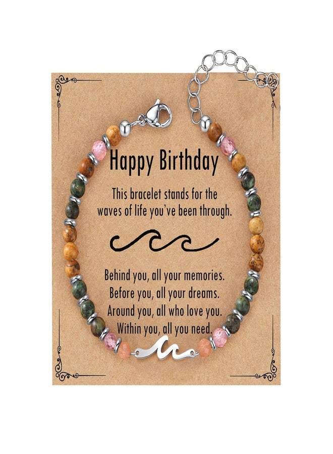 AULSIEY Birthday Gifts for Women, Best Friend 30th 40th 50th 60th 70th 80th Birthday Gifts for Women, Wave Bracelet, Happy Birthdays Presents for Her BFF Mom Sister Daughter Wife (Bday) - Image 1