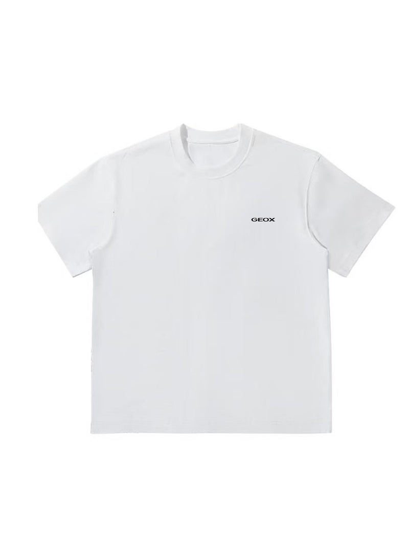 GEOX Unisex Crew Neck Short Sleeve T‑Shirt, Modern Urban Everyday Top For Men Women, White - Image 4