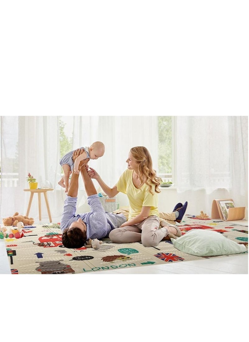 EMZJ - Big Size Baby Crawling Play Floormat Foam Non-Toxic Foldable Reversible Playing Mat - Image 1