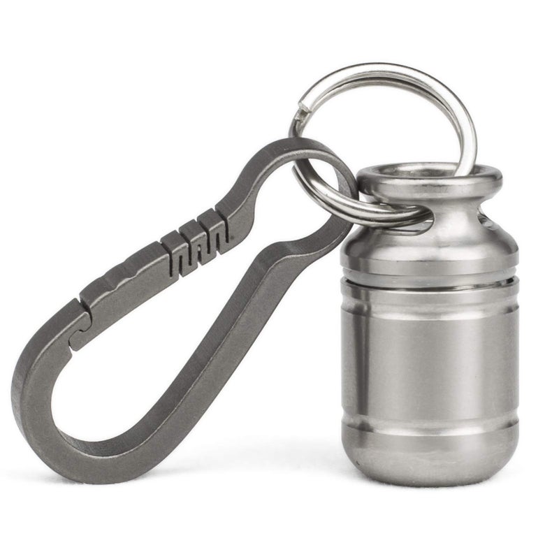 TISUR Portable Pill Cases, Metal Titanium Pill Holder Pocket Pill Box Keychain Waterproof Pill Bottle Medicine Organizer Case Container for Travel Purse Outdoor Camping - Image 1